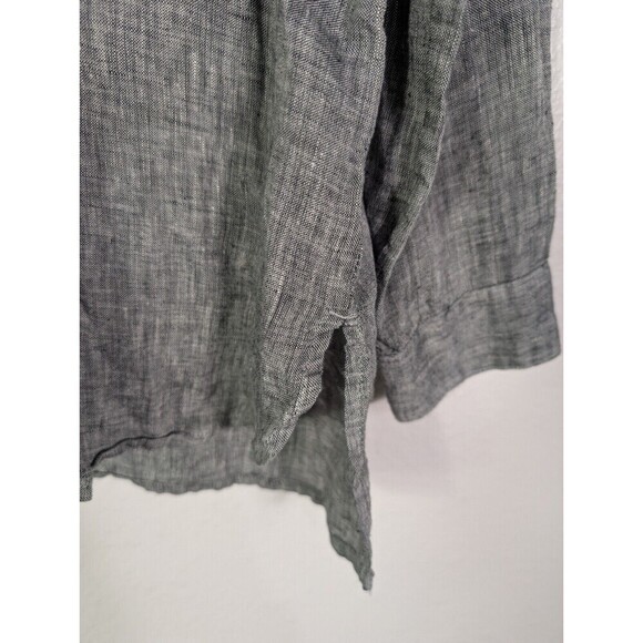 J Jill Love Linen Tunic Shirt Small Gray Long Sleeve - Picture 3 of 8